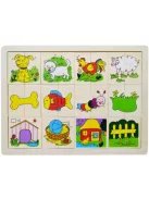 Fa Puzzle felező, párosító játék Állatos B