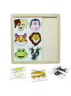 Fa Puzzle felező, párosító játék Kutyás B