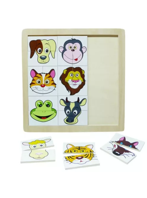 Fa Puzzle felező, párosító játék Kutyás B