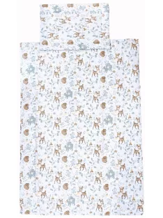   Pamut, 2 részes gyerek, ovis ágynemű garnitúra 90x135 cm, 35x45 cm - Őzikés