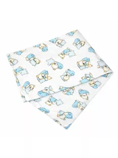   Mintás Cseh textil pelenka, textilpelenka sűrű szövésű fehér 70x70 cm - Kék maci
