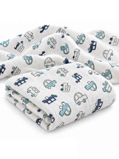 Mintás Cseh textil pelenka, textilpelenka sűrű szövésű, super soft, fehér 70x70 cm - Autós 1 DARAB