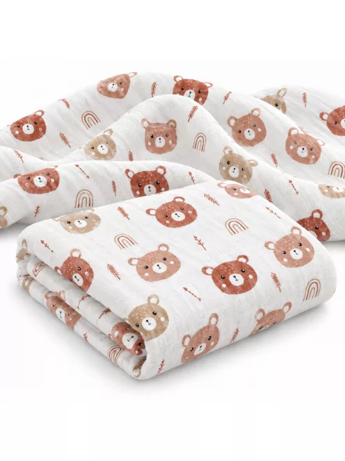 Mintás Cseh textil pelenka, textilpelenka sűrű szövésű, super soft, fehér 70x70 cm - Macis 1 DARAB