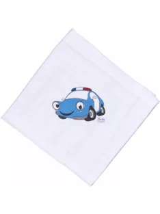   Mintás Cseh textil pelenka, textilpelenka sűrű szövésű fehér 70x70 cm - Autó 1 DARAB