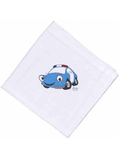 Mintás Cseh textil pelenka, textilpelenka sűrű szövésű fehér 70x70 cm - Autó 1 DARAB