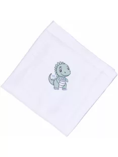   Mintás Cseh textil pelenka, textilpelenka sűrű szövésű fehér 70x70 cm - Kicsi dínó 1 DARAB