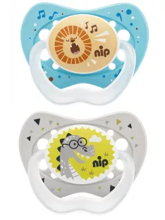   NIP Life szilikon ortodontikus játszócumi 0-6 hónapos 2 darab - sarkany-oroszlan