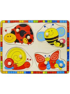 Fogantyús fa puzzle, fogós puzzle, kirakó - Katicás B