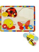 Fogantyús fa puzzle, fogós puzzle, kirakó - Katicás B