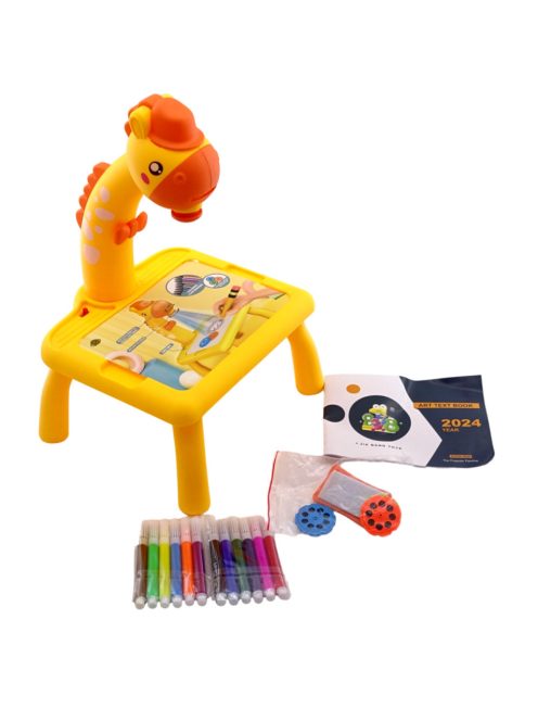 Projektor asztal zsiráf csomag dobozban, elemes X