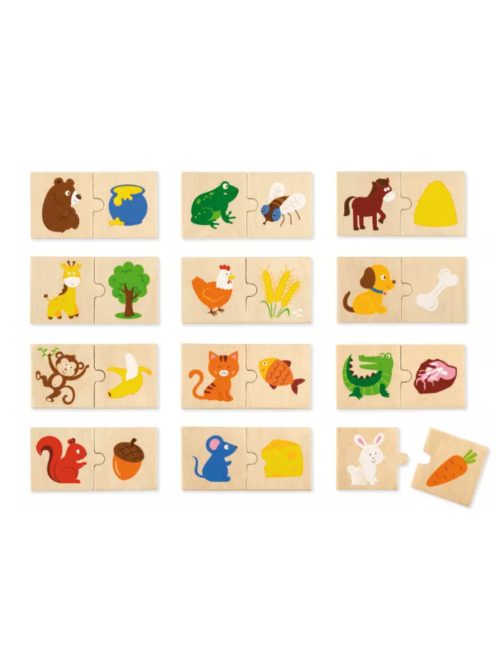 Készségfejlesztő Puzzle (Mit esznek az állatok?) B