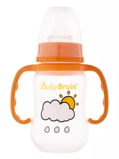   BabyBruin fogantyús cumisüveg karcsúsított 125 ml narancs