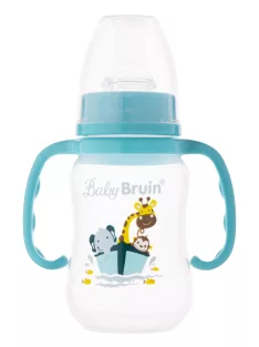   BabyBruin fogantyús cumisüveg karcsúsított 125 ml világoskék
