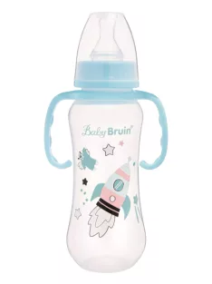 BabyBruin fogantyús cumisüveg karcsúsított 240 ml kék