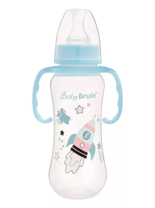 BabyBruin fogantyús cumisüveg karcsúsított 240 ml kék