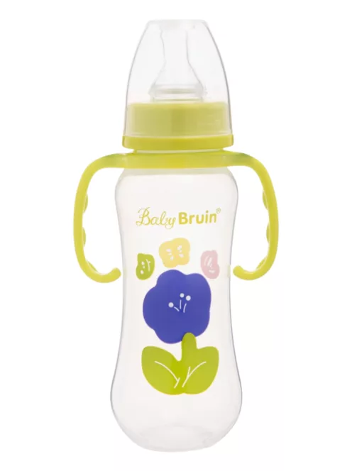 BabyBruin fogantyús cumisüveg karcsúsított 240 ml zöld