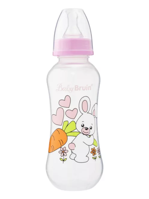 BabyBruin cumisüveg karcsúsított 240 ml rózsaszín