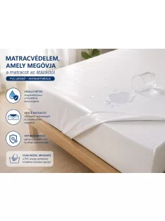 PVC vastag lepedő Felnőtt méret fehér 220x140 cm