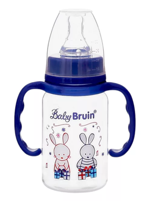 BabyBruin fogantyús cumisüveg 120 ml kék