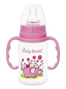 BabyBruin fogantyús cumisüveg 120 ml rózsaszín