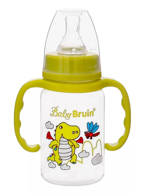 BabyBruin fogantyús cumisüveg 120 ml zöld