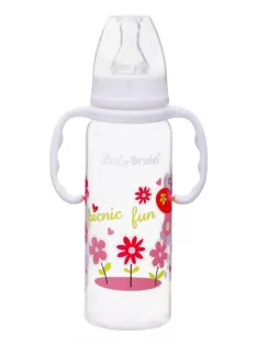 BabyBruin fogantyús cumisüveg 240ml fehér