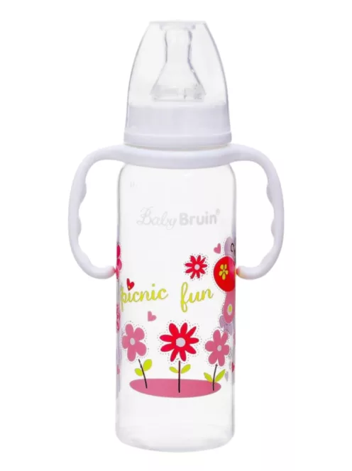 BabyBruin fogantyús cumisüveg 240ml fehér