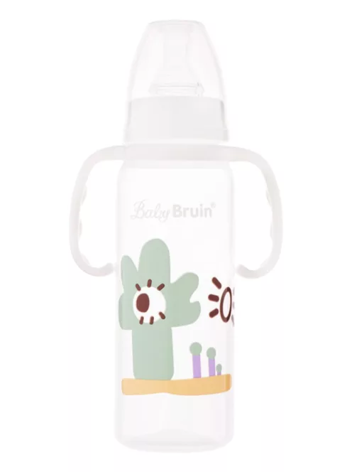 BabyBruin fogantyús cumisüveg 240ml fehér