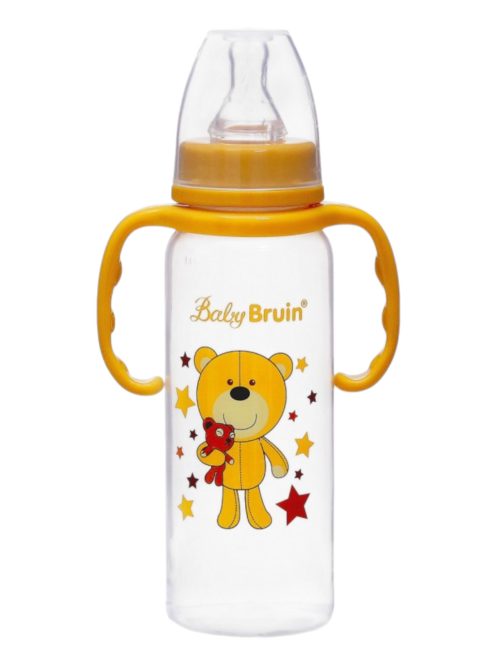 BabyBruin fogantyús cumisüveg 240ml mustársárga