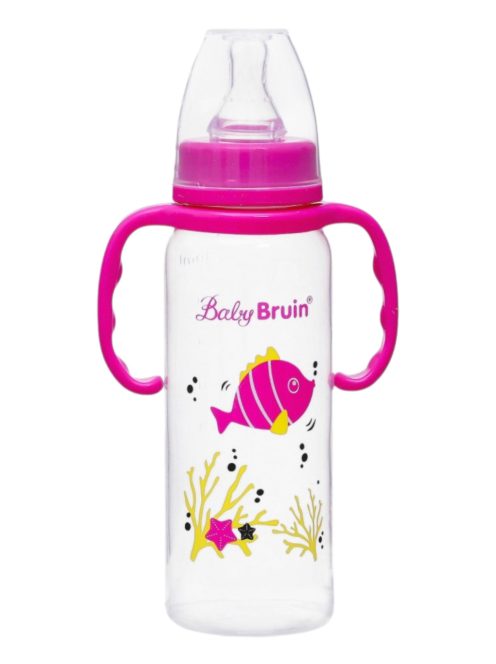 BabyBruin fogantyús cumisüveg 240ml pink