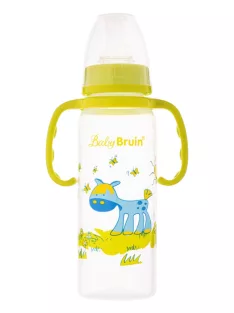 BabyBruin fogantyús cumisüveg 240ml zöld