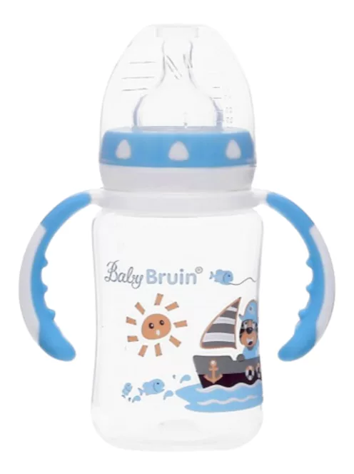 BabyBruin széles nyakú cumisüveg 240 ml kék