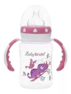 BabyBruin széles nyakú cumisüveg 240 ml rózsaszín