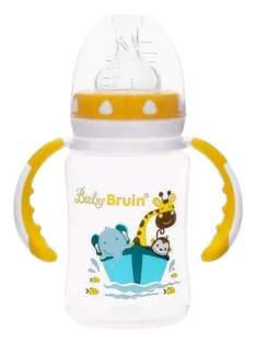 BabyBruin széles nyakú cumisüveg 240 ml sárga