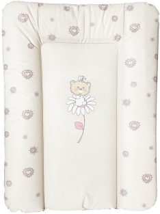   Puha vízhatlan pelenkázó lap 50x70 cm - Maci virággal bézs