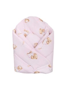 Pólyává alakítható takaró 78x78cm - Rózsaszín macis