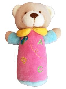 Marokfigura maci plüss 13 cm sípoló rózsaszín