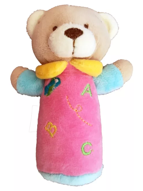 Marokfigura maci plüss 13 cm sípoló rózsaszín