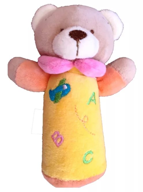Marokfigura maci plüss 13 cm sípoló sárga