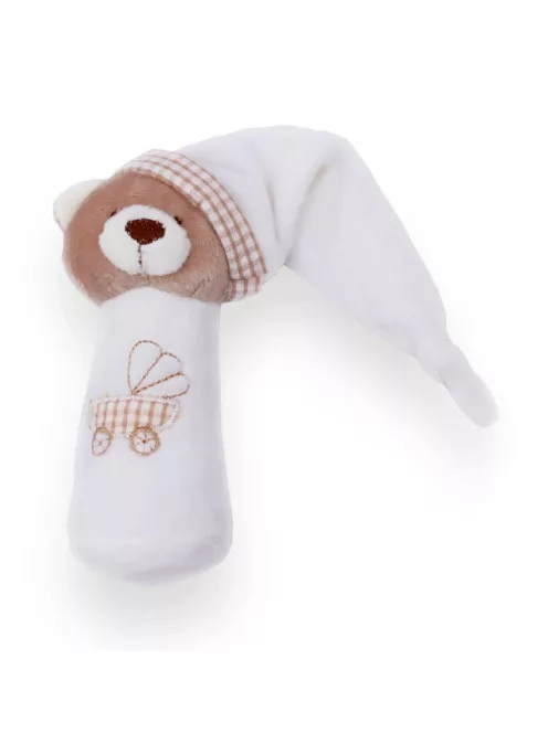 Marokfigura sapkás maci plüss 13 cm fehér