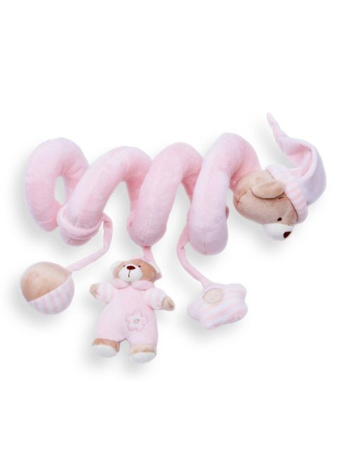 Plüss spirál csörgő sípoló rózsaszín