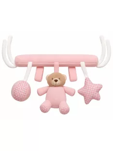 Plüss Macikás akasztó 23 cm - Rózsaszín