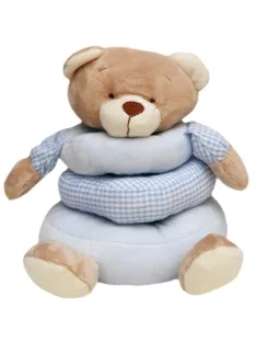 Gyűrűs maci 17 cm kék