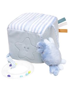    Plüss babajáték kocka, 3D-s tengeri állatokkal 10x10x10 cm - Kék