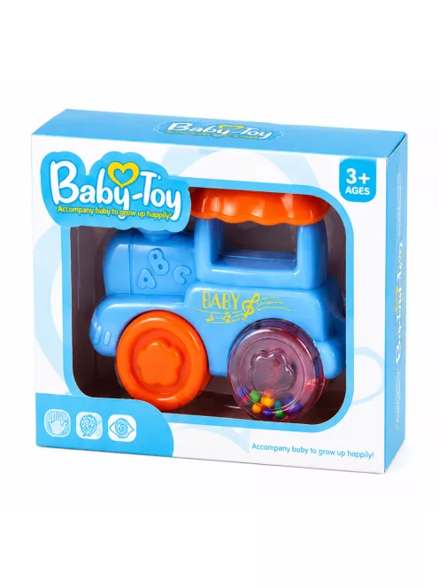Zenélő, világító mozdony csörgő - Kék