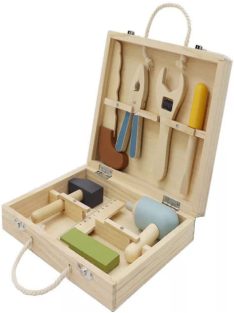 Szerszámkészlet fadobozban - 7db-os, pasztell színekkel B