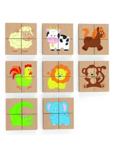 Mágneses fa puzzle - Állatok BX