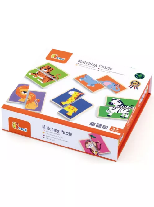 Készségfejlesztő puzzle felezett állatok B