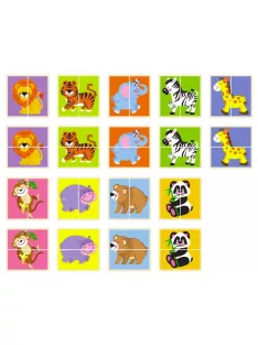 Készségfejlesztő puzzle felezett állatok B