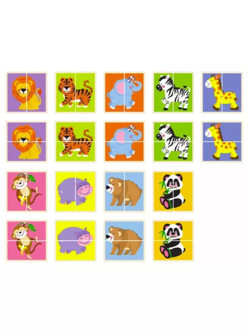 Készségfejlesztő puzzle felezett állatok B